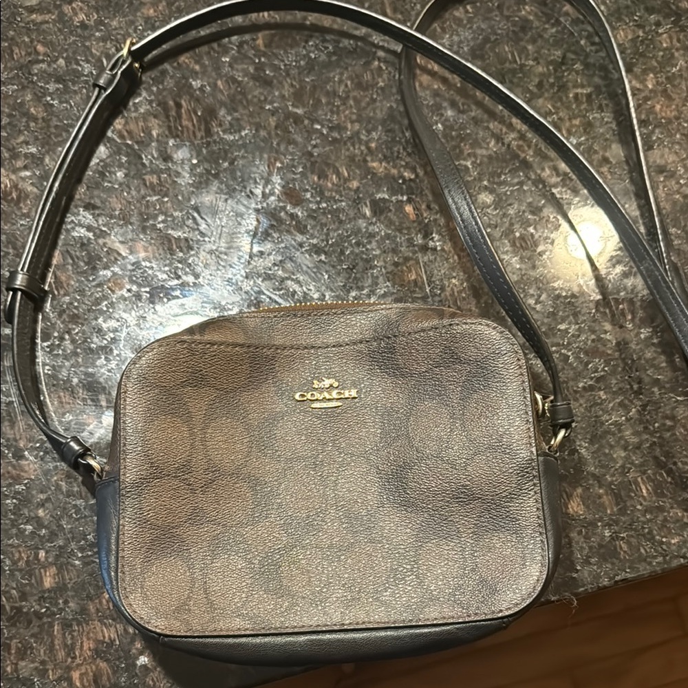 Coach Brown Crossbody Bag with Gold Hardware